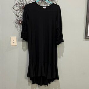 LuLaRoe Black Dress with Subtle Lace Trim